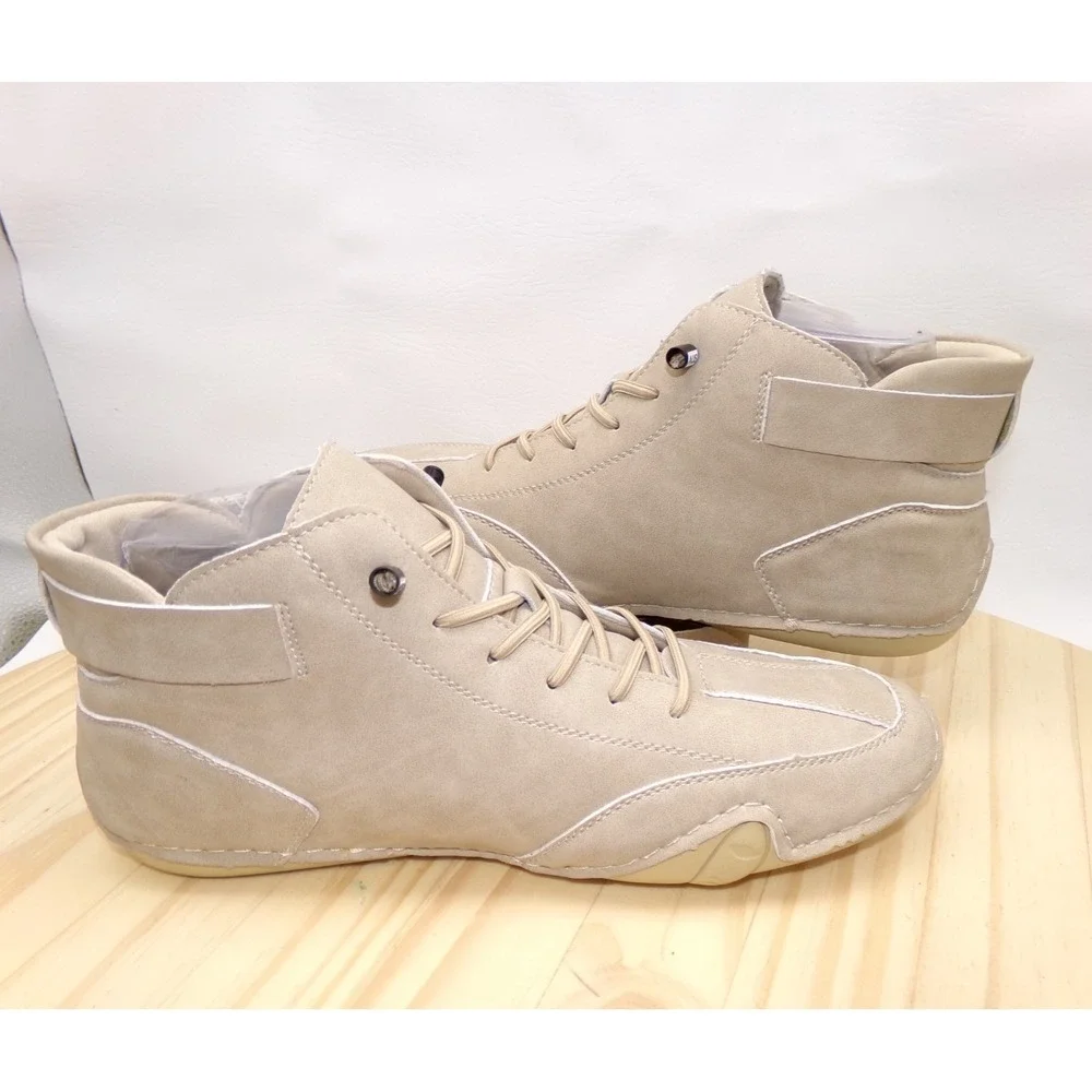 Salkin Minimalist Barefoot Boots Mens Beige Size 40 Ankle Height Leather Adj.